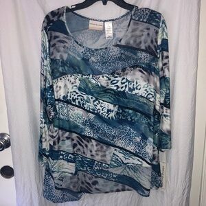 Alfred Dunner “Arizona Sky” collection animal print 3x women’s top tags still on